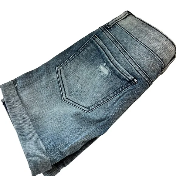 Boston Proper Light Blue Distressed Jean Shorts - Picture 8 of 11